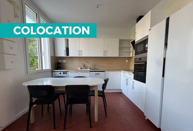 MAISON MEUBLÉE EN COLOCATION – 5 CHAMBRES – JARDIN